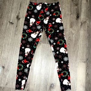 Christmas womens tights, jersey cotton stretch size small